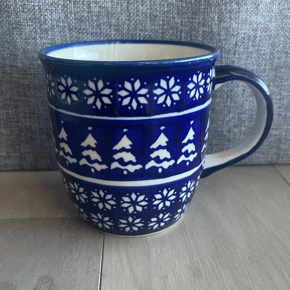 [Set of 2]  Polish Nordic Blue Evergreen Mug + Hedgehog Brush Ornament (NIB/NWT) - Picture 6 of 11